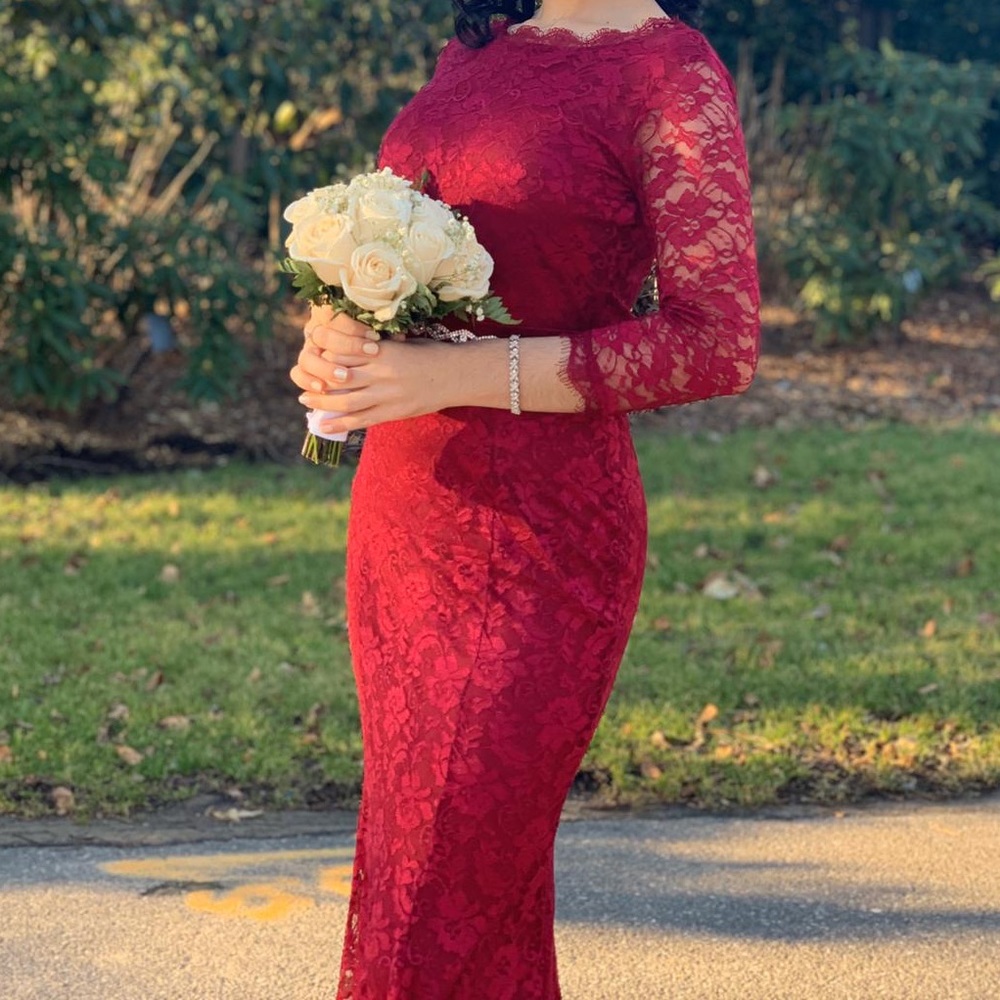 REPHYLLIS Women's Retro Lace Vintage Formal Bridesmaid Wedding Long Dress